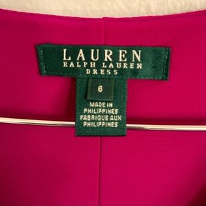 Beautiful raspberry figure flattering dress. Side ruching & draped fabric neck